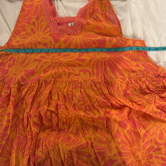 Free People Intimately Tiers For You Boho Floral Maxi Orange Size XL - Picture 7 of 8